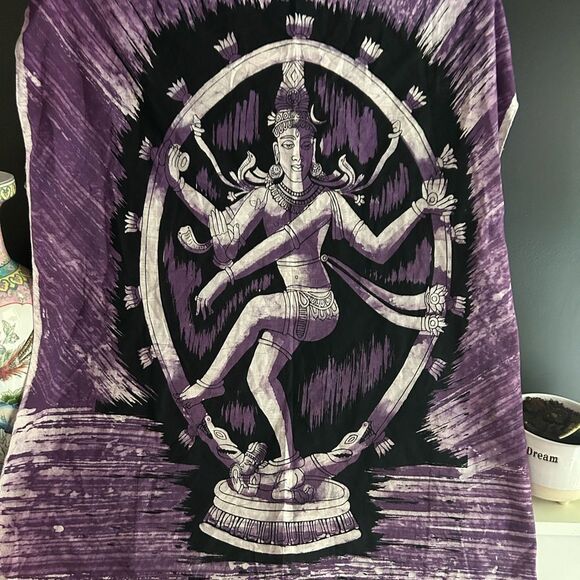 Purple and Black Shiva Wall Hanging Batik - Picture 4 of 16